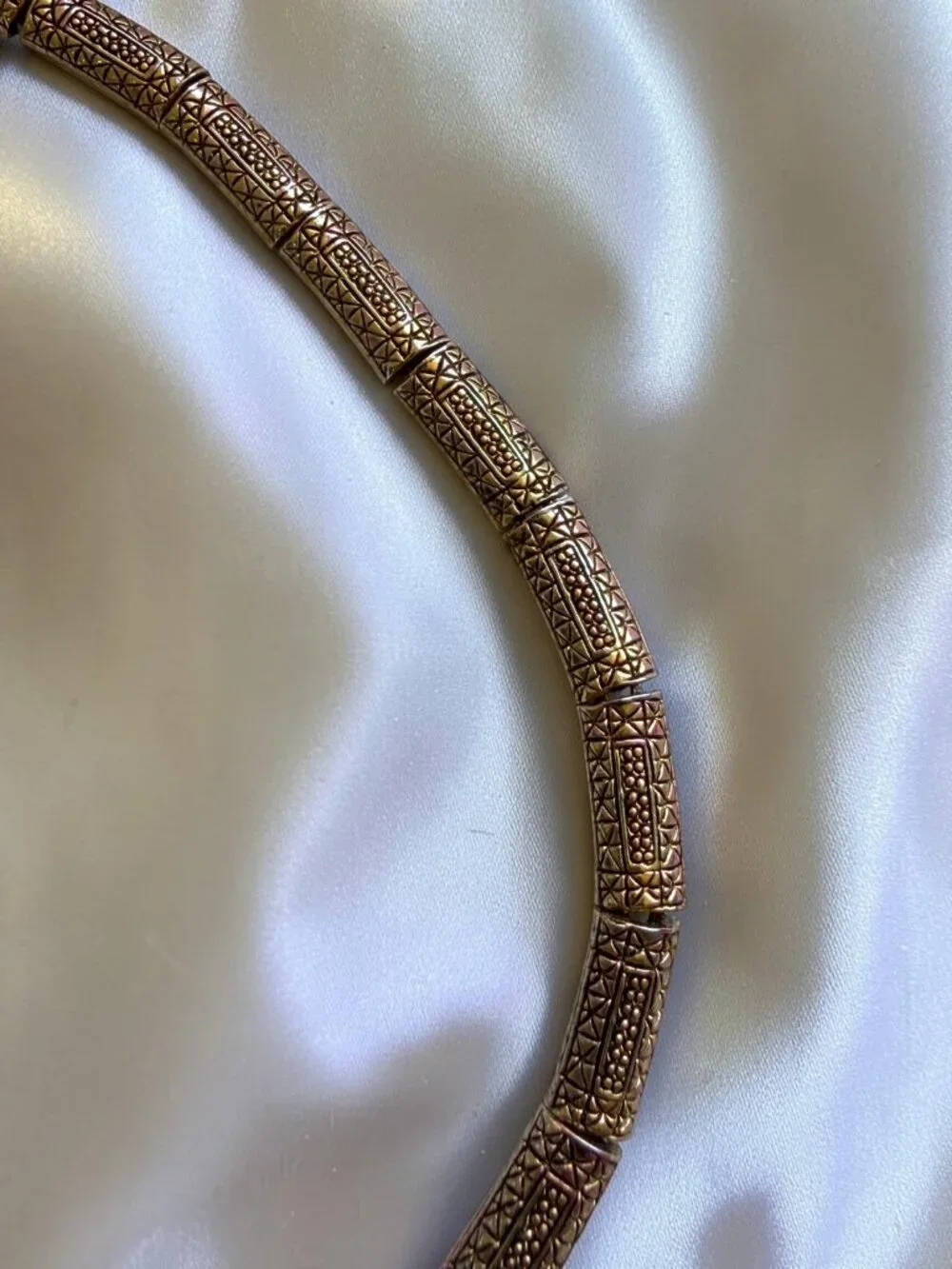 Vintage Gold-Tone Ornate Necklace With Amber Crystal Pendant & Intricate Details - Picture 10 of 11